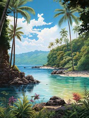Tropical Island Paradises National Park Art Print: Protected Island Beaches & Scenic Prints
