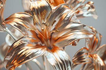 Metallic lily flowers