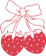 Coquette strawberries with bow