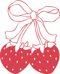 Coquette strawberries with bow