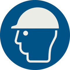 OBLIGATION SIGN PICTOGRAM, WEAR HEAD PROTECTION ISO 7010 – M014, SVG