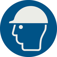 OBLIGATION SIGN PICTOGRAM, WEAR HEAD PROTECTION ISO 7010 – M014