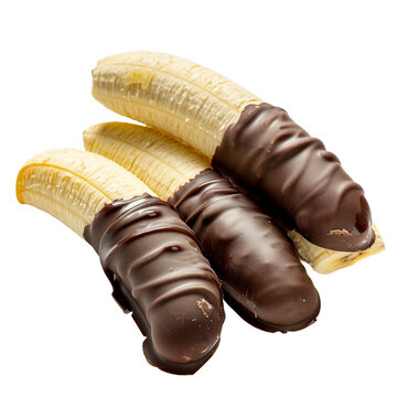 Chocolate Covered Bananas, transparent background, isolated image, generative AI