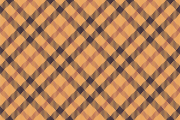 Purchase seamless vector pattern, youth fabric tartan texture. Christmas card plaid check textile background in orange and pastel colors.