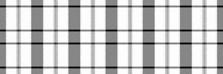Cutout tartan textile plaid, luxury pattern vector seamless. Gift background check fabric texture in white and black colors.