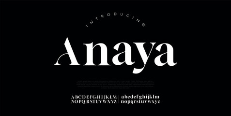 Anaya Abstract modern urban alphabet fonts. Typography sport, technology, fashion, digital, future creative logo font. vector illustration Pro Vector - obrazy, fototapety, plakaty
