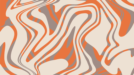 Retro groovy background with colorful distorted waves. Abstract vector design of psychedelic pattern in 1970s hippie style.