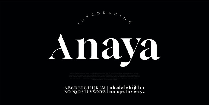 Anaya Abstract modern urban alphabet fonts. Typography sport, technology, fashion, digital, future creative logo font. vector illustration Pro Vector