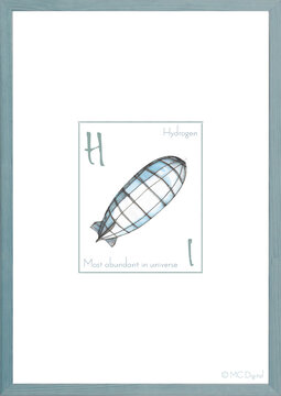 Hydrogen element - Illustrated Periodic table by MC-Digital (UK)