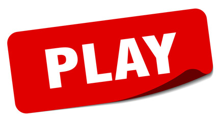 play sticker. play label