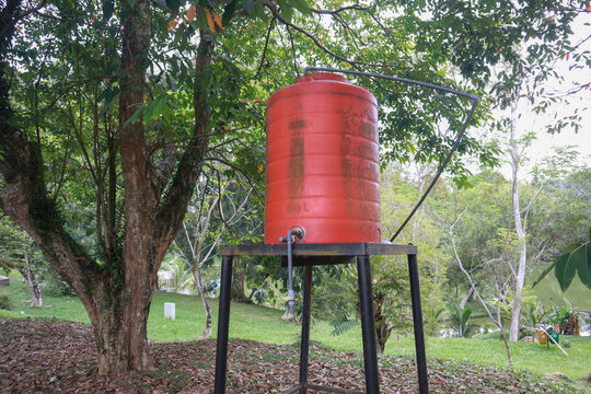 tandon or toren or toren or orange water tank, a place to store water supplies