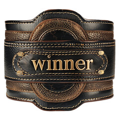the winner written on champion belt, PNG image, no background