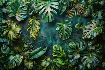 A dense cluster of green leaves adorning a wall providing a natural and vibrant backdrop, with copy space