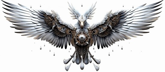 technology combination eagle bird vector illustration isolated on white