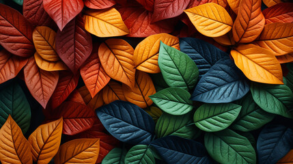 Autumn fall leaves texture background 3d render