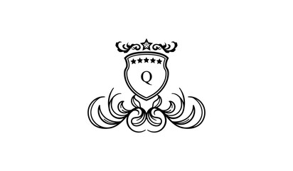 Luxury Ornamental Crown Alphabetical Logo