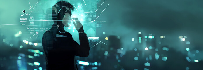 Obraz premium Business. Global strategy for effective technology development. Concept. Website banner.