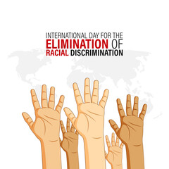 Vector illustration of International Day for the Elimination of Racial Di social media feed template