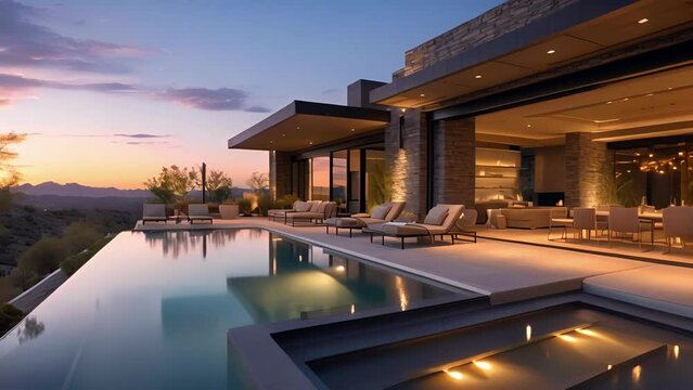 Providing a seamless indooroutdoor living experience this desert abode features a stunning infinity pool outdoor lounging areas and a breezy interior thanks to its innovative