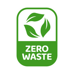Zero waste labels. Green eco friendly label - obrazy, fototapety, plakaty