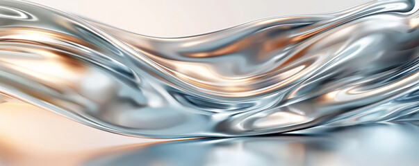 Smooth horizontal Chrome Waves background with shallow depth of field and a blend of warm and cold light temperatures.