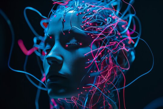 AI Brain Chip ai. Artificial Intelligence cingulate mind computer aided detection circuit board. Neuronal network wireless neural interface processing nanomembranes