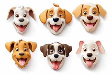Fototapeta premium Cute dog icon on white background