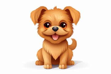 Obraz premium Cute dog icon on white background