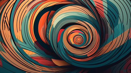 Colorful Patterns of Love: Vibrant Illustrations with Swirling Fractals and Spirals in Artful Design and Texture for Decoratio, generative AI
