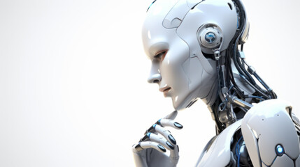 Robot face, Artificial intelligence concept.