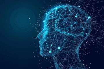 Foto op Aluminium AI Brain Chip integration. Artificial Intelligence brain mind future sustainability axon. Semiconductor gamma aminobutyric acid circuit board neurological connectivity © Leo