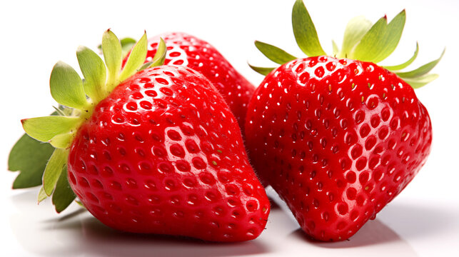 Fresh strawberries isolated on a white background