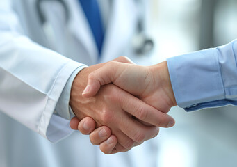A handshake between a doctor and a patient that symbolizes trust 