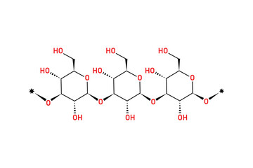 Beta Glucan Molecule Structure Scientific Design. Vector Illustration.	