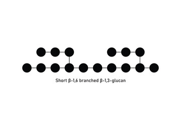 Fungal Beta Glucan Molecule Structure Scientific Design. Vector Illustration.	