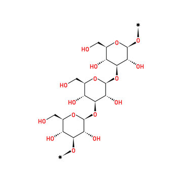 Beta Glucan Molecule Structure Scientific Design. Vector Illustration.	