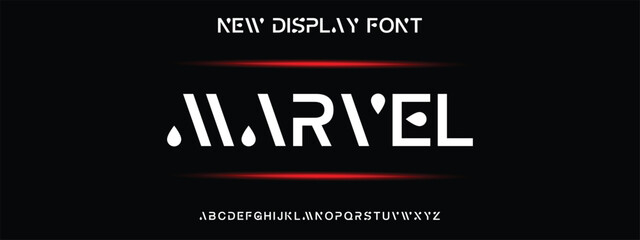 Modern minimal abstract alphabet fonts. Typography technology, electronic, movie, digital, music, future, logo creative font. vector illustration - obrazy, fototapety, plakaty