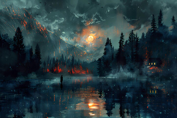 The Red Mountains: A Mysterious and Moody Scene