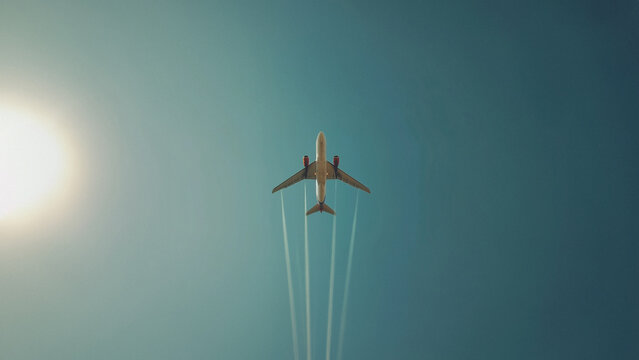 Low angle view of airplane in the sky