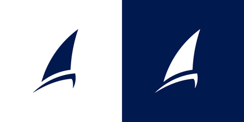 Sail boat - vector logo template concept illustration. Ship sign. Design element