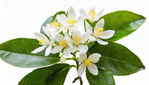 neroli blossom citrus bloom orange tree white flowers and buds bunch isolated transparent png