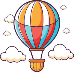 hot air balloon logo design, colorful hot air balloon vector illustration, 