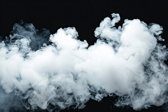 White smoke cloud background on black.