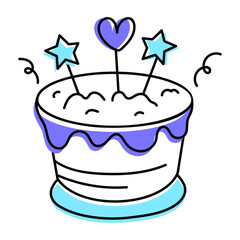 Birthday Celebration Doodle Icon