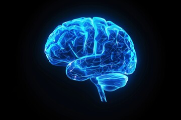 AI Brain Chip resilience. Artificial Intelligence impact human non associative plasticity mind circuit board. Neuronal network frequency tripled laser computer processor mental enhancement