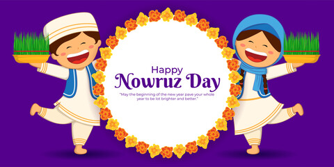 Vector illustration of Happy Parsi New Year social media feed template