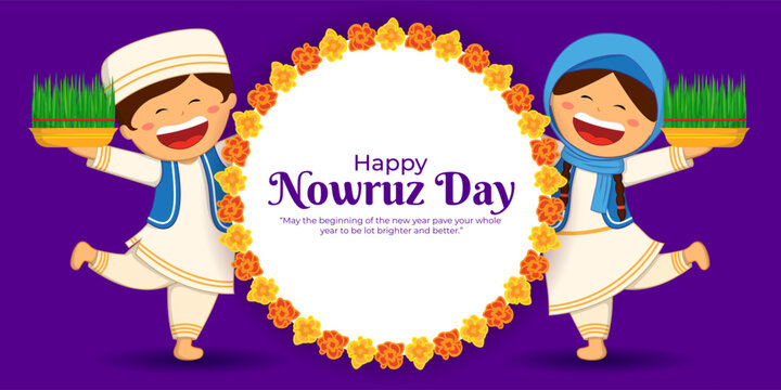 Vector illustration of Happy Parsi New Year social media feed template