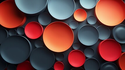 3d modeling, 3d animation, circles radius, circles circumference, abstract conceptual, abstract nonfigurative, minimal, red and grey 