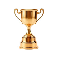Fototapeta na wymiar gold trophy cup on transparent background Generative AI