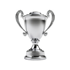 Fototapeta na wymiar Silver cup or trophy champion cup on transparent background Generative AI